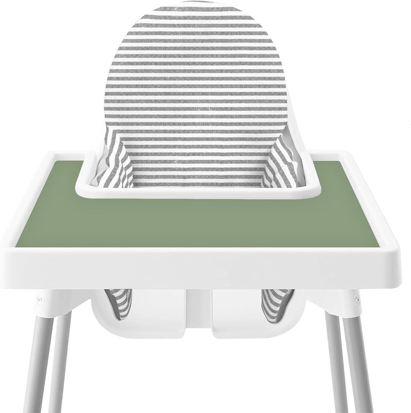 Mintlyfe High Chair Placemat for IKEA Antilop Baby High Chair, 2 Packs Stain Resistant Non-Slip Toddler Silicone High Chair Place Mats Eating Table Mat (Sage/Gray) - Image 2